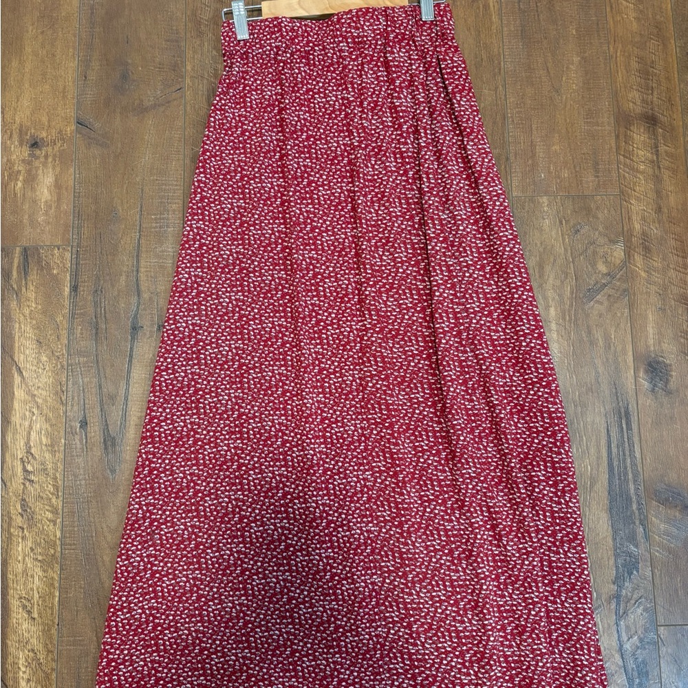 Brandy Melville Burgundy Floral Maxi Skirt